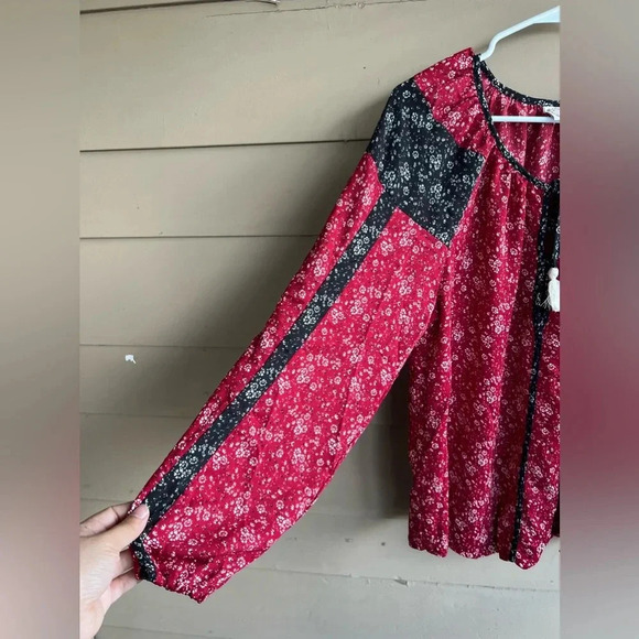 Peasant Top - Long Sleeve, Tassles, Bohemian - Size L - Picture 3 of 5